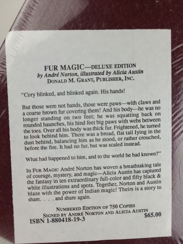 *SIGNED & SEALED* Fur Magic by André Norton Hardcover Slipcase Deluxe Edition gallery
