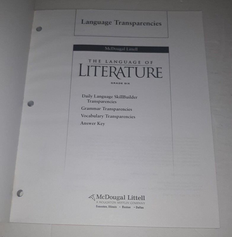 Language Transparencies The Language of Literature McDougal Littell Homeschool gallery