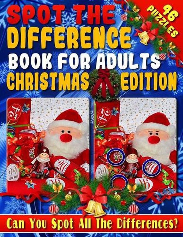 Spot the Difference Book for Adults: Christmas Edition – Fun Christmas Picture P