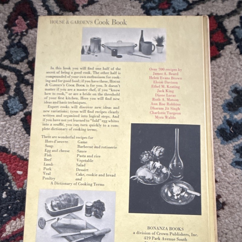 Bonanza Books House & Garden's Cook Book Hardcover Illustrated by Beard & Brown gallery