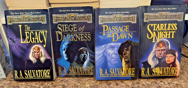 Lot of 12 Forgotten Realms Legend of Drizzt Books Vintage Fantasy R.A. Salvatore gallery