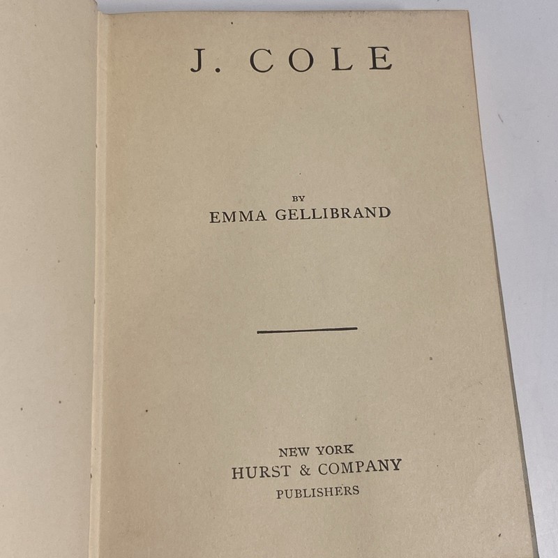 J. COLE By Emma Gellibrand Antique Novel 172 Pages Vintage Rare Book gallery