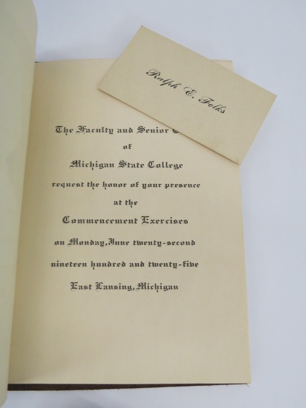 3 MICHIGAN STATE COLLEGE COMMENCEMENT PROGRAMS FOR 1919, 1925, 1927 gallery