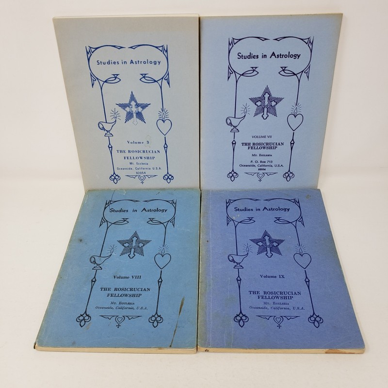 Studies in Astrology Lot of 4 by Elman Bacher (Vol 3, 7-9, Rosicrucian, 60s-70s)