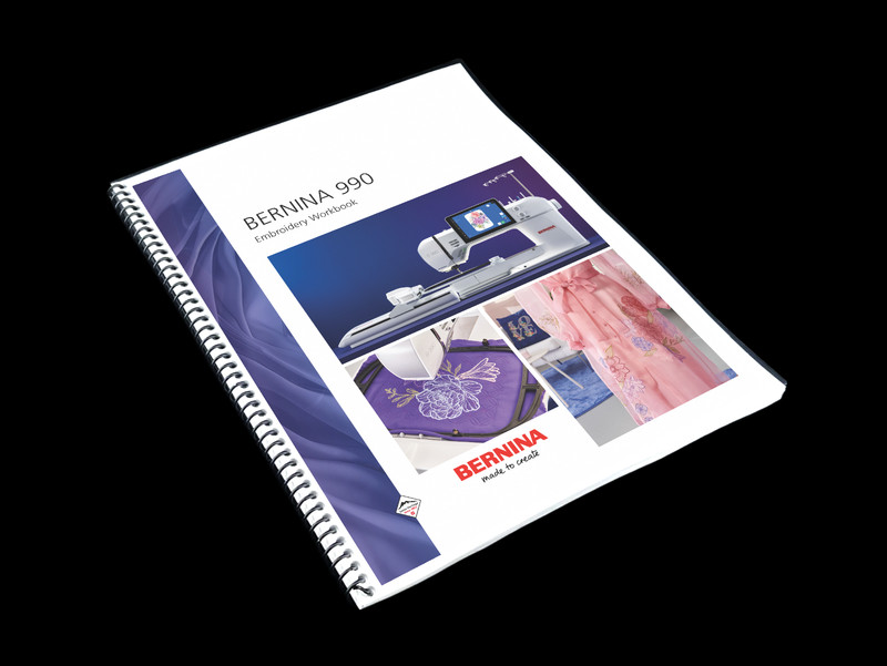 BERNINA 990 Embroidery Work Book – Spiral Bound 42 Pages Free Shipping