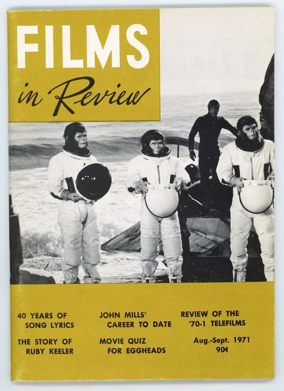 Films in Review Magazine 1971 Escape Planet Of The Apes Rod McDowell R Keeler