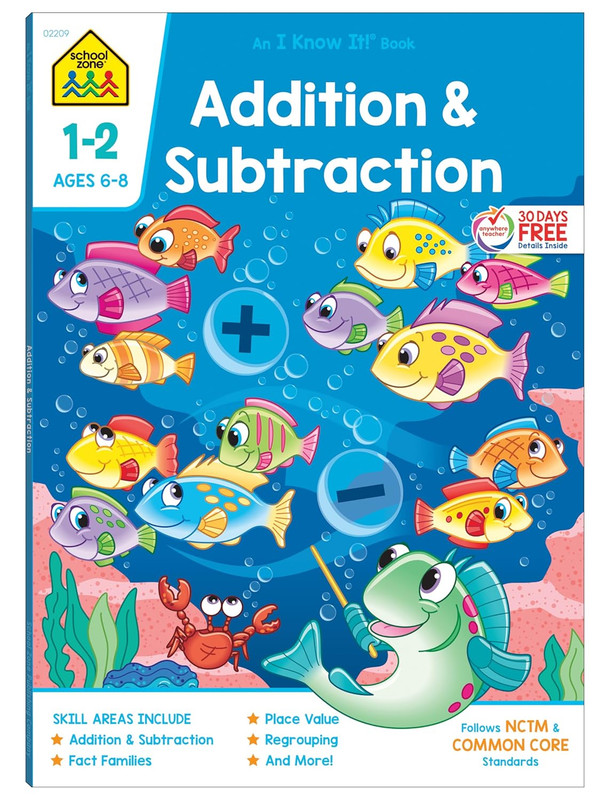 School Zone Addition & Subtraction Workbook: 64 Pages, 1St Grade, 2Nd Grade, Ele gallery