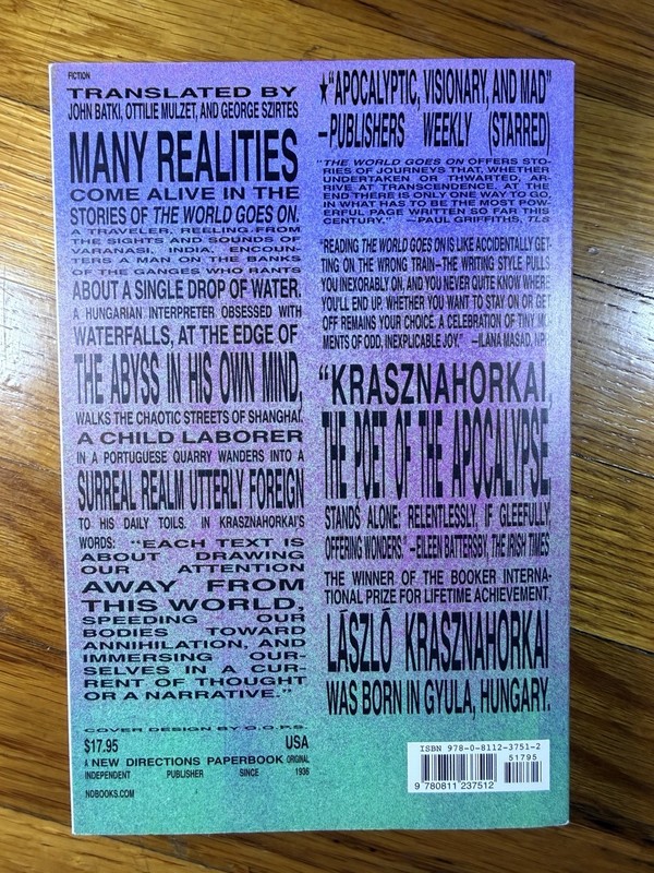The World Goes On László Krasznahorkai Paperback New Directions Literary Fiction gallery