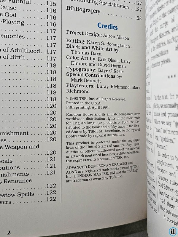 Complete Priest's Handbook (Advanced Dungeons & Dragons Accessory PHBR3) TSR gallery