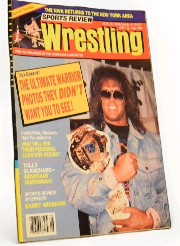 Sports Review Wrestling Ultimate Warrior Magazine August 1990