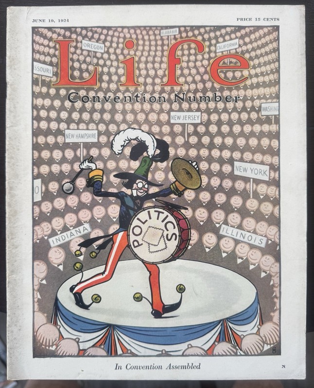 RARE LIFE MAGAZINE JUNE 19, 1924 FULL MAG NO DAMAGE POLITICAL CONVENTION ISSUE