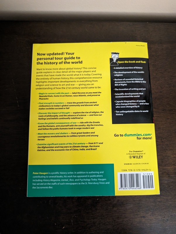 World History for Dummies by Peter Haugen (2009, Trade Paperback) gallery