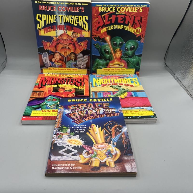 Lot of 5 Bruce Coville Paperbacks Aliens / Monsters / Nightmares Spine Tinglers
