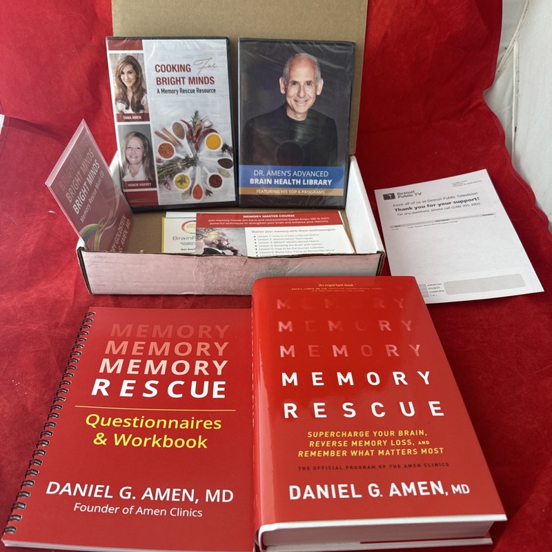 Dr. Daniel Amen’s Memory Rescue Master Package Book Workbook 2 DVD’s CD