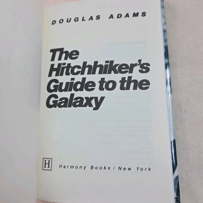 The Hitchhiker's Guide to the Galaxy Douglas Adams 1st Edition/1st Reprint HCDJ gallery