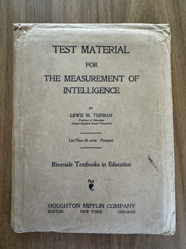 Test Material for Measurement of Intelligence by Lewis M Terman / Riverside 1916