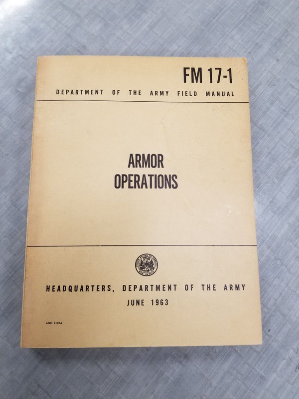 US Army ARMOR OPERATIONS, 1963, 374 pages excellent condition