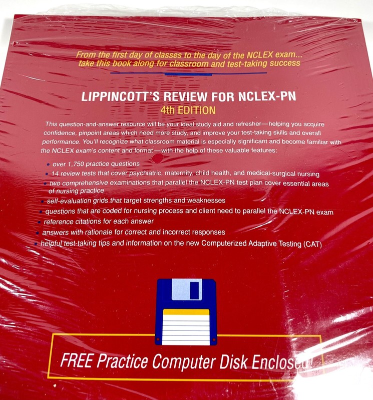 LIPPINCOTT'S REVIEW NCLEX-PN Book & Disk 4th Edition Timby & Scherer NEW SEALED gallery
