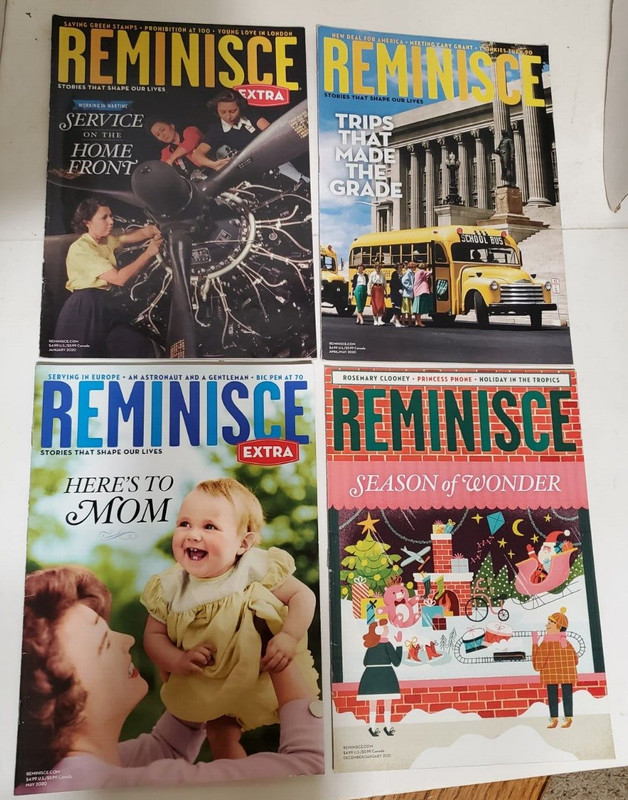 Reminisce Magazine Lot of 4 Issues 2020 Jan Apr May Dec/Jan 2021 ~ Nostalgia