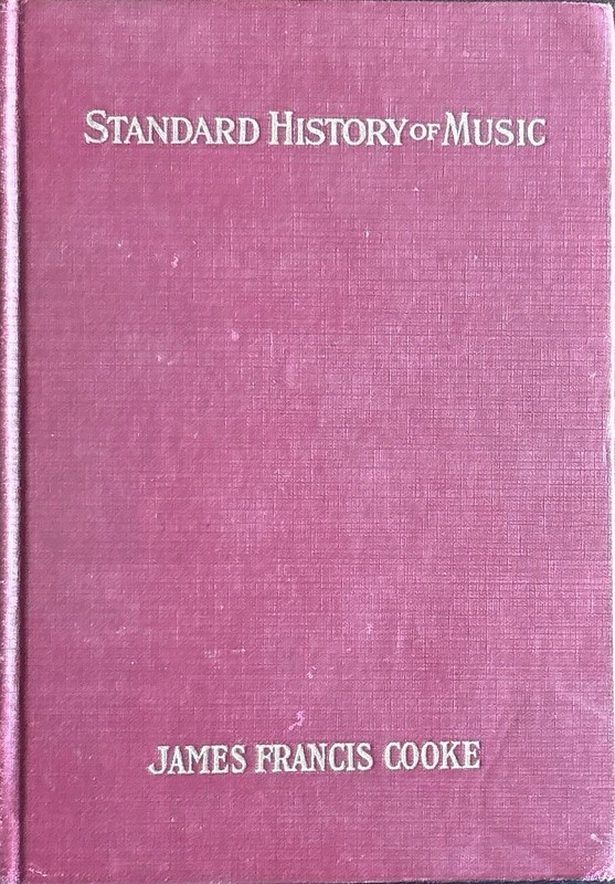 Vintage Standard History of Music James Francis Cooke Theodore Presser Map 1936