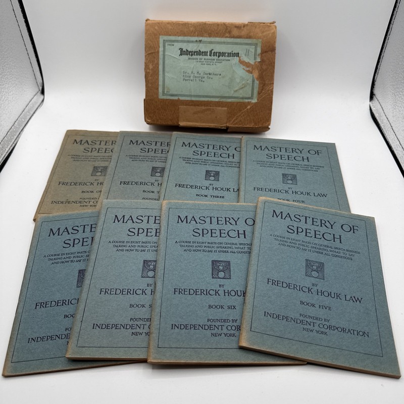 Mastery of Speech (8 Books) Complete Set by Frederick Houk Law 1918 w/ Mailer