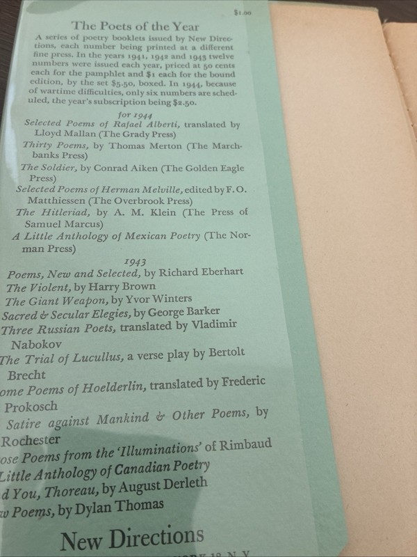 Poems New & Selected 1944 Richard Eberhart - Poets of the Year, New Directions gallery