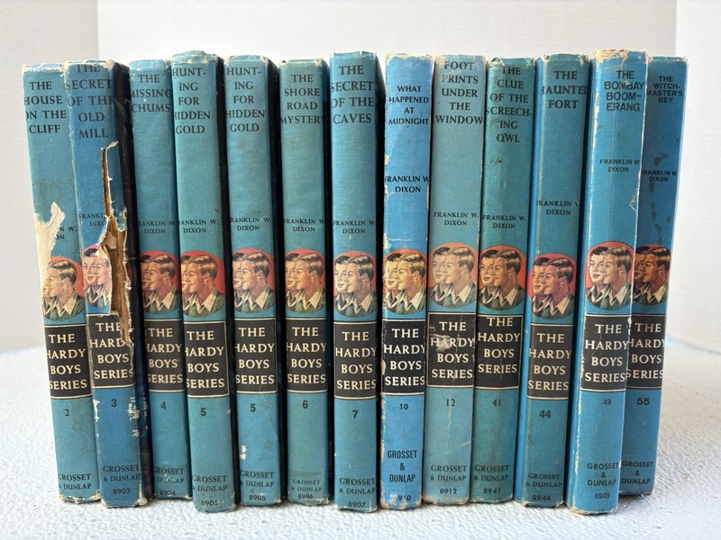 Vintage Hardy Boys Book Lot of 13 Hardcover Books Franklin W. Dixon Grosset