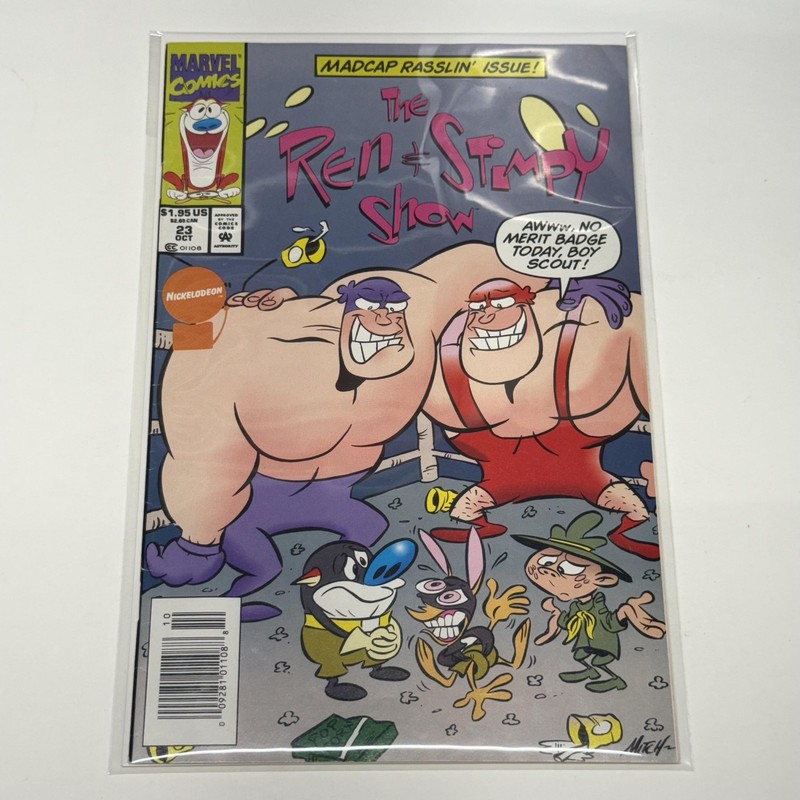 Vintage 1994 Ren And Stimpy Show Comic Book Marvel Issue 23 Nickelodeon Wrestle