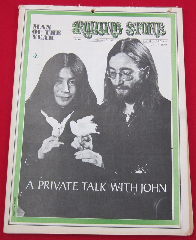 VINTAGE 1970 Rolling Stone Magazine – Issue #51 – John Lennon Yoko Ono Altamont