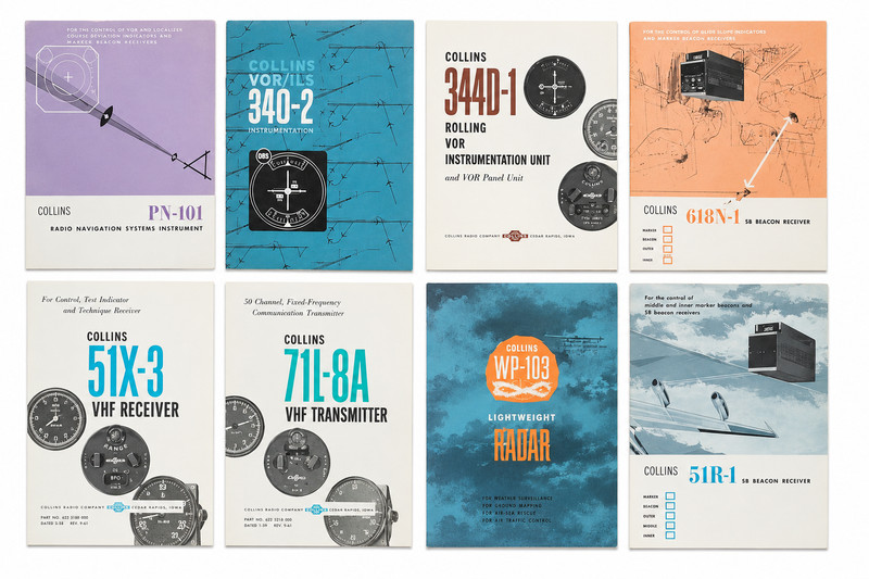 Vintage Collins Aviation Ephemera Lot PN-101 340D-1 711-8A WP-103 Radar Brochure