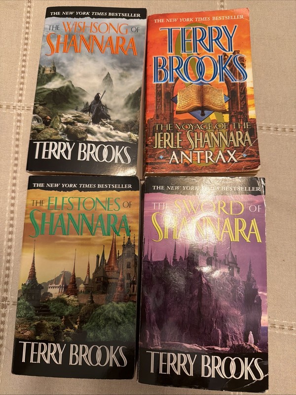 Lot of 4 SHANNARA novels by Terry Brooks The Sword, Wishsong, Elfstones, Antrax