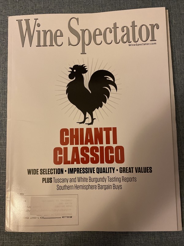 WINE SPECTATOR OCTOBER 31, 2022 CHIANTI CLASSICO 118 PAGES FREE SHIPPING