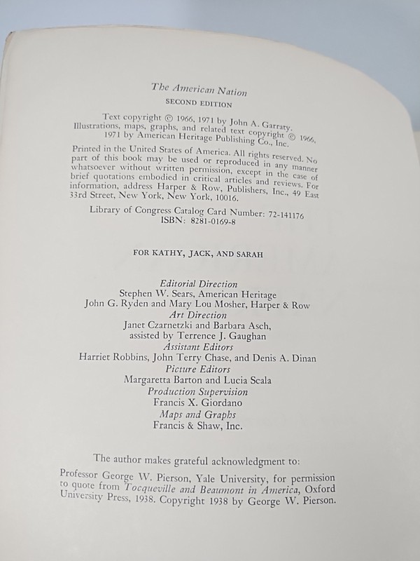 The American Nation History of The US to 1877 By JOHN GARRATY Vintage 1971 Book gallery