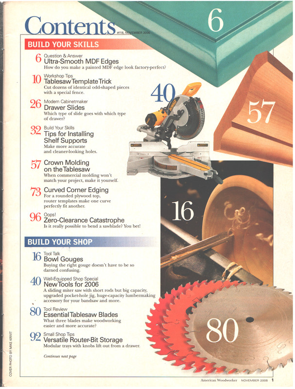 AMERICAN WOODWORKER Magazine November 2005 #118 Grand Bookcase Coffee Table gallery
