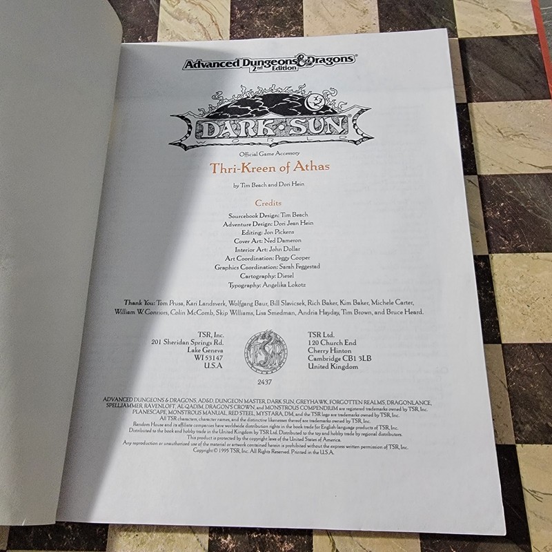 Thri-Kreen of Athas by TSR Inc. Staff (1995, Trade Paperback) gallery