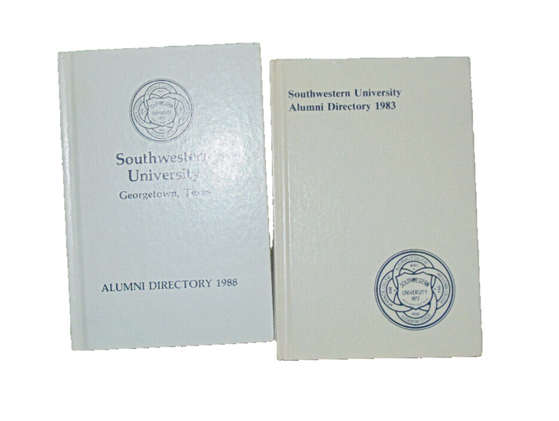 Southwestern University Alumni Directory 1983 1988 Georgetown TX 2 Book Lot