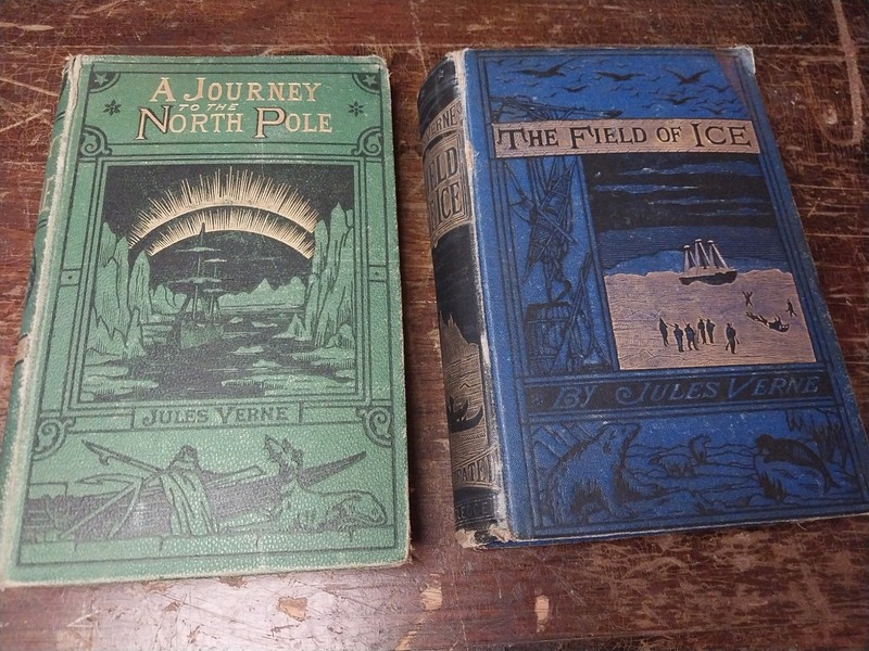 Lot of 2: Antique Jules Verne: A Journey to the North Pole / The Field of Ice HC