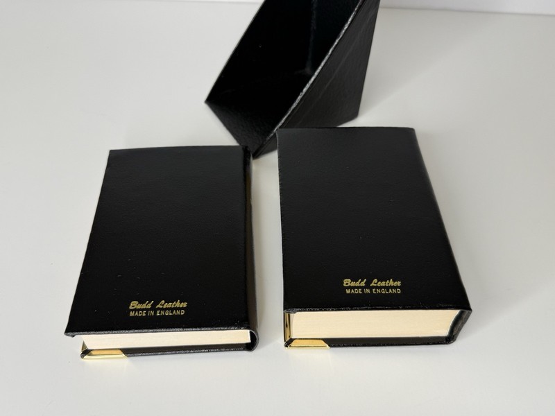 Small Collins Gem English Dictionary & Thesaurus Budd Leather Bound Set England gallery