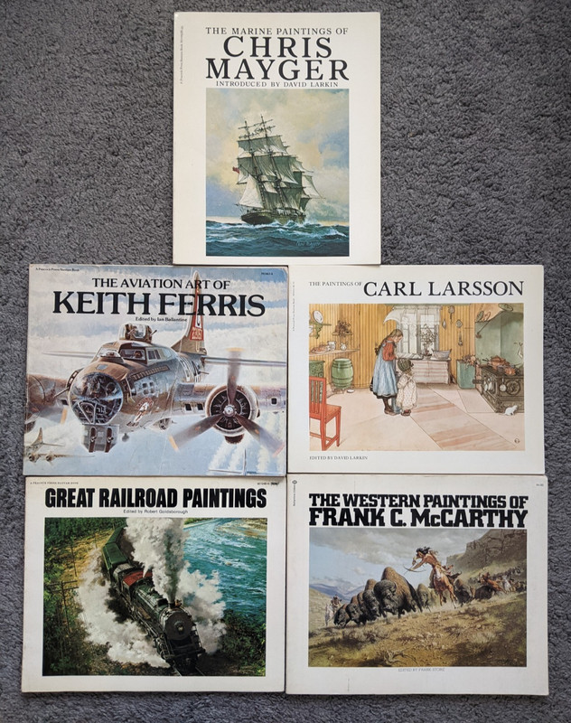 VTG RARE 1970s PEACOCK PRESS ART BOOK LOT 5 MAYGER LARSSON FERRIS McCARTHY RAIL