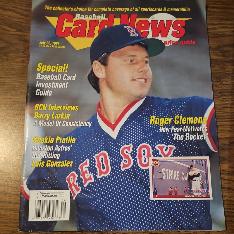 Baseball Card News & Price Guide July 22, 1991 – Roger Clemens on Cover (11×14)