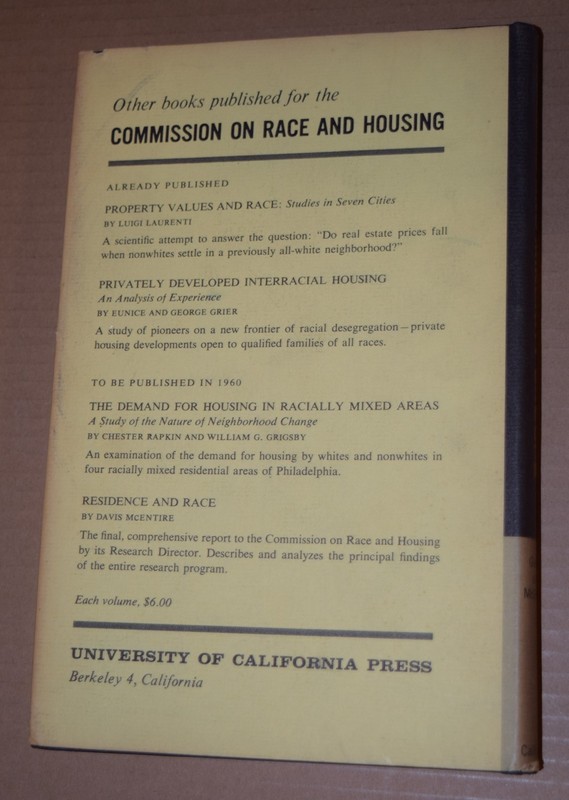 Studies in Housing and Minority Groups by Glazer & McEntire HC/DJ 1960 1st Ed. gallery