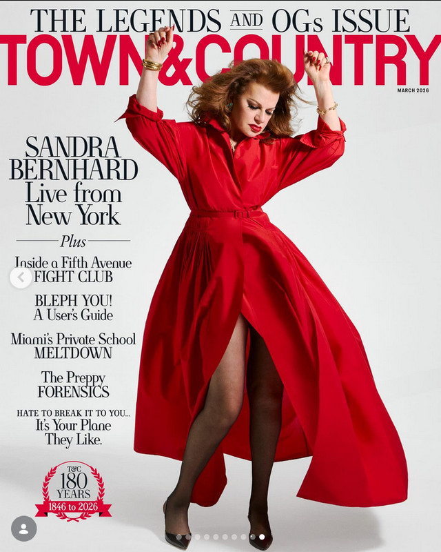 TOWN & COUNTRY-MARCH 2026-SANDRA BERNHARD-NEW-FAST SHIPPING