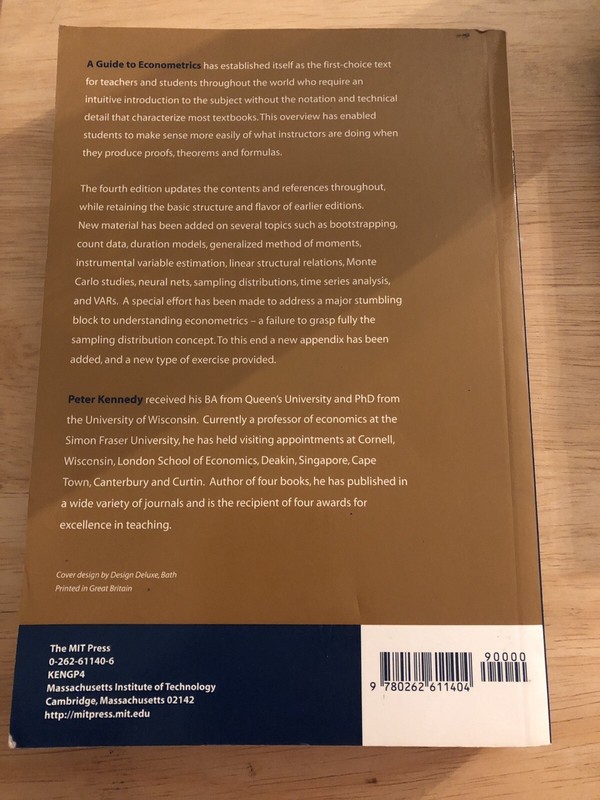 A Guide To Econometrics by Peter Kennedy 4th Fourth Edition Paperback EUC gallery