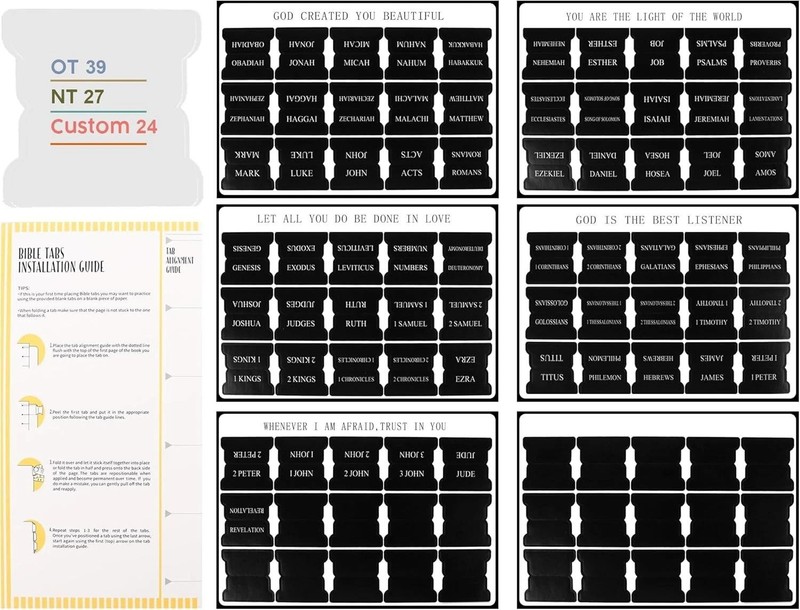 Black Bible Tabs for Men - Paper Index Tabs for Scripture Study & Chapter Marker gallery