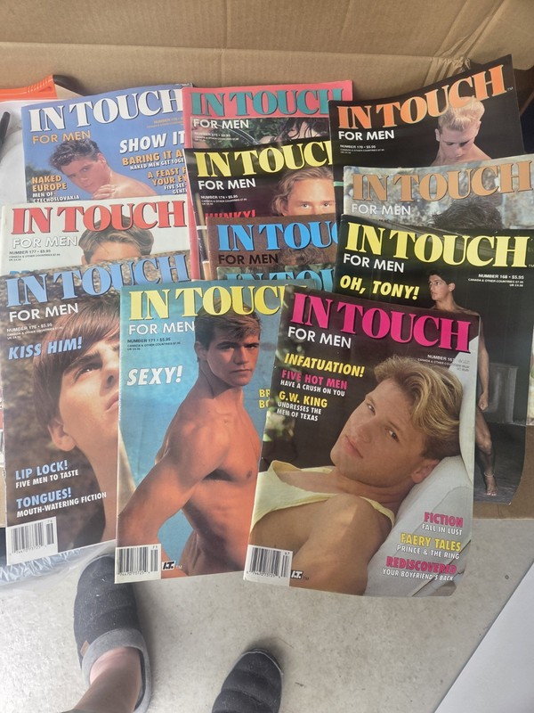 LOT OF 12 COMPLETE YEAR 1991 IN TOUCH MAGAZINE FOR MEN #161-#178