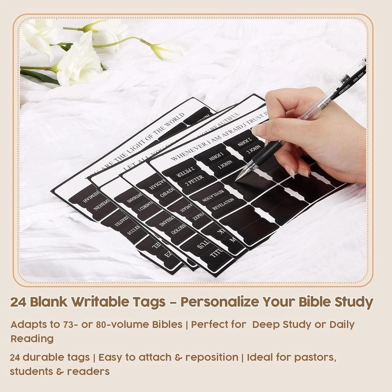 Black Bible Tabs for Men - Paper Index Tabs for Scripture Study & Chapter Marker gallery