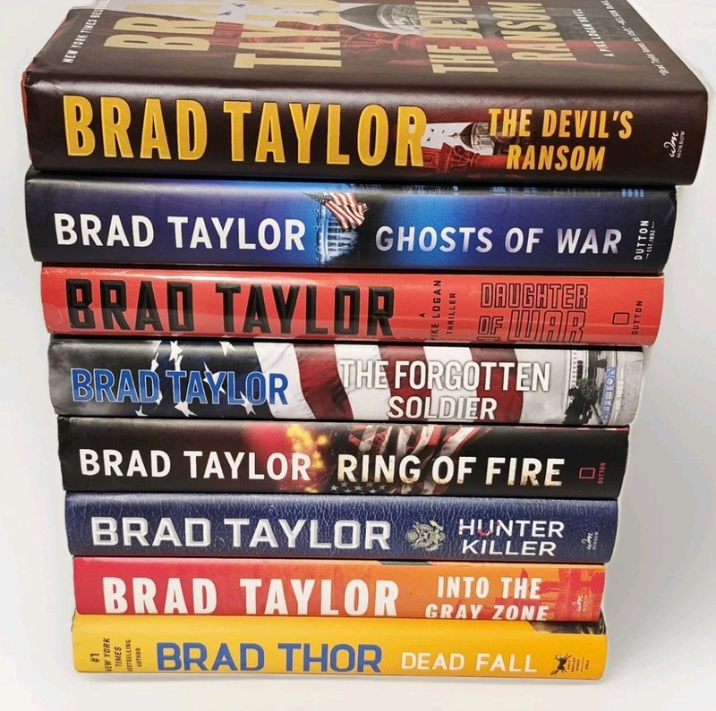 LOT 8 BRAD TAYLOR PIKE LOGAN SERIES HARDCOVER BOOKS EUC ~GHOSTS OF WAR DEAD FALL