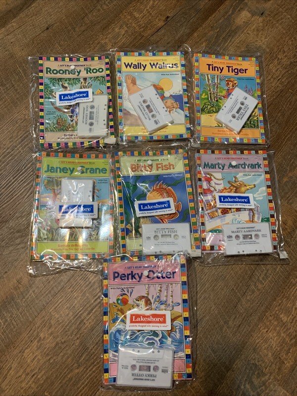 Let’s Read Together Book W Cassette Lot Lakeshore Learning Bitty Fish Tiny Tiger