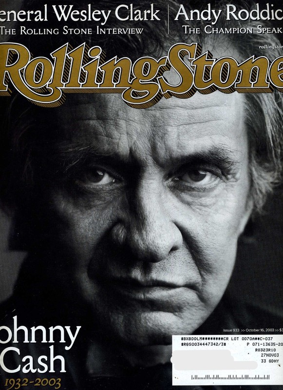 Rolling Stone Magazine; #933, 10/16/03; Johnny Cash, Warren Zevon, Andy Roddick