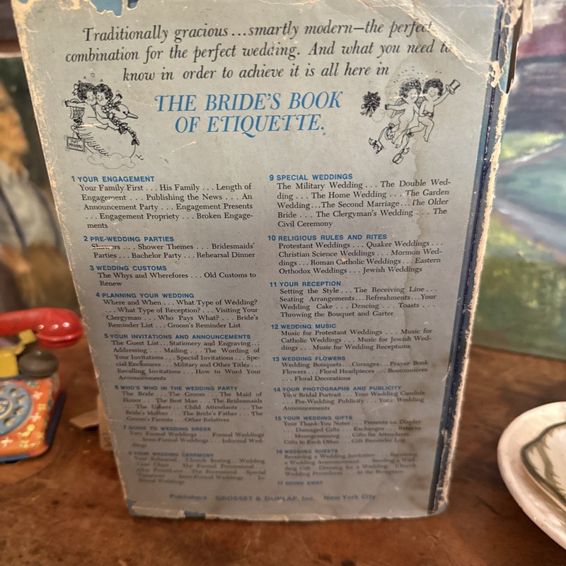VTG Bride’s Book of Etiquette New & Revised Hardcover w/ Dust Jacket 1960s MCM gallery